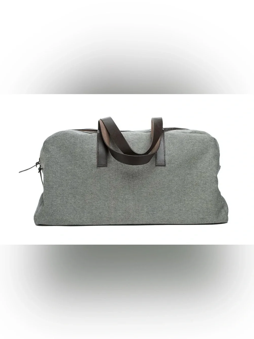 Everlane Weekender Duffel Bag – Grey Canvas & Leather